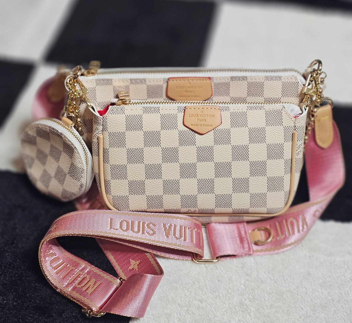 White Check Dixie Bag