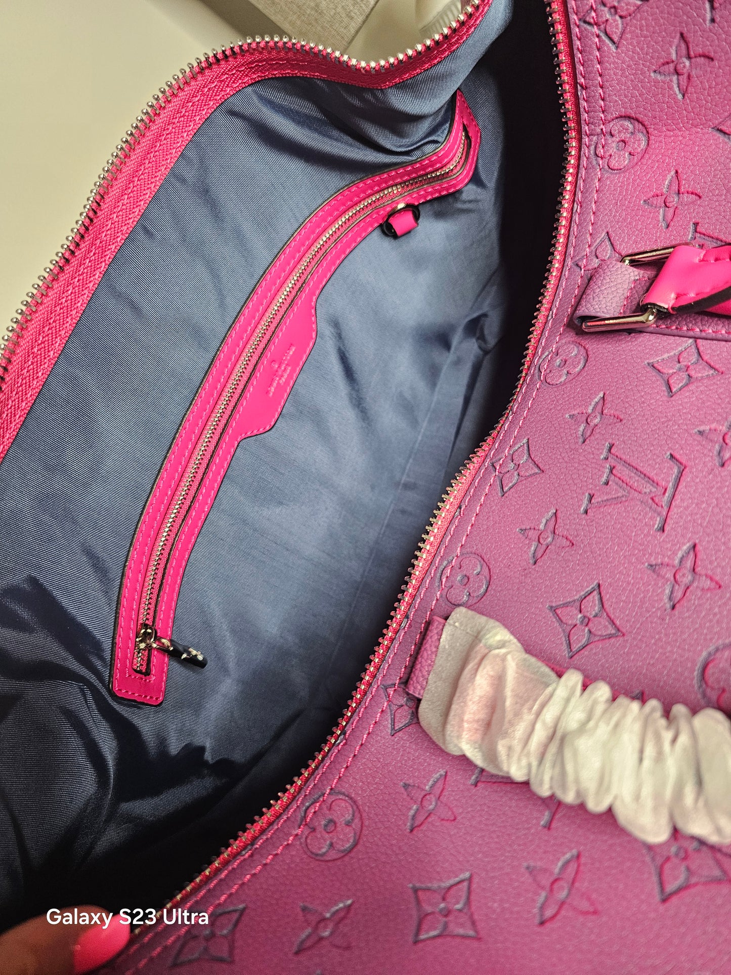 Pink and Purple Duffle Bag