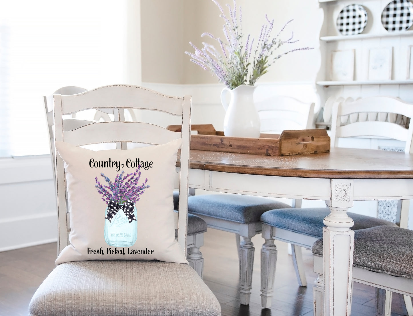 Lavender Country Cottage Jar Pillow