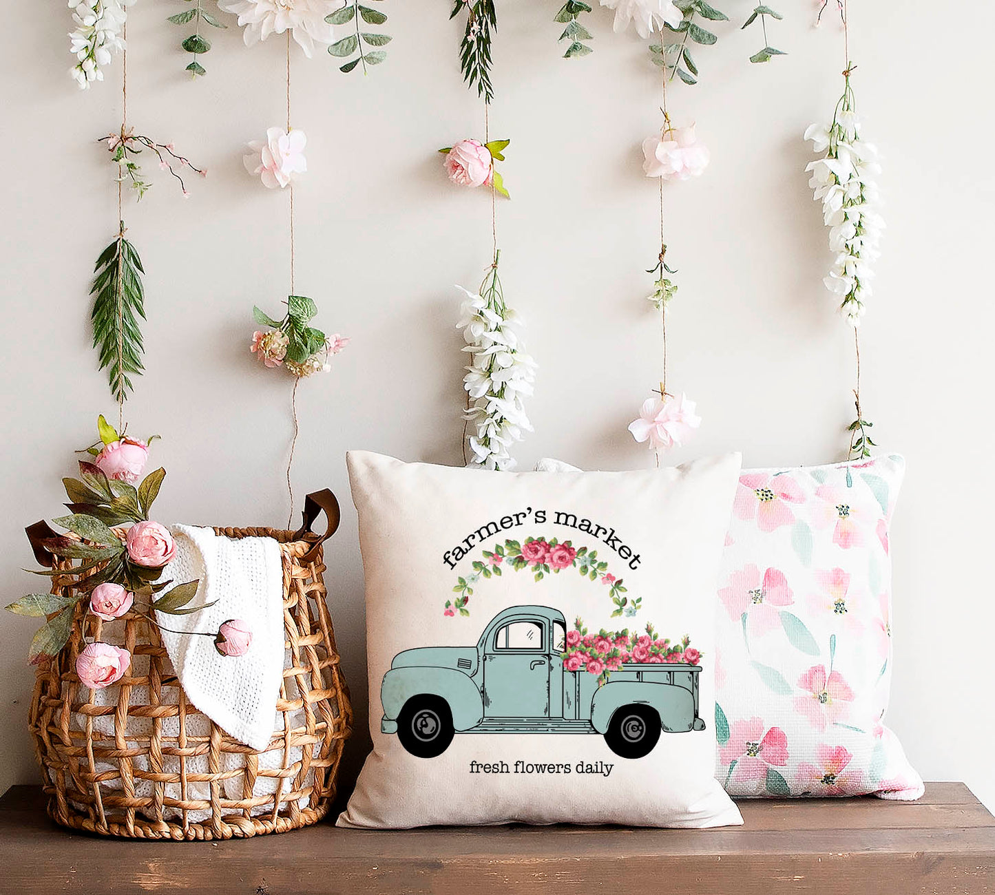 Farmer's Market Pink Pillow