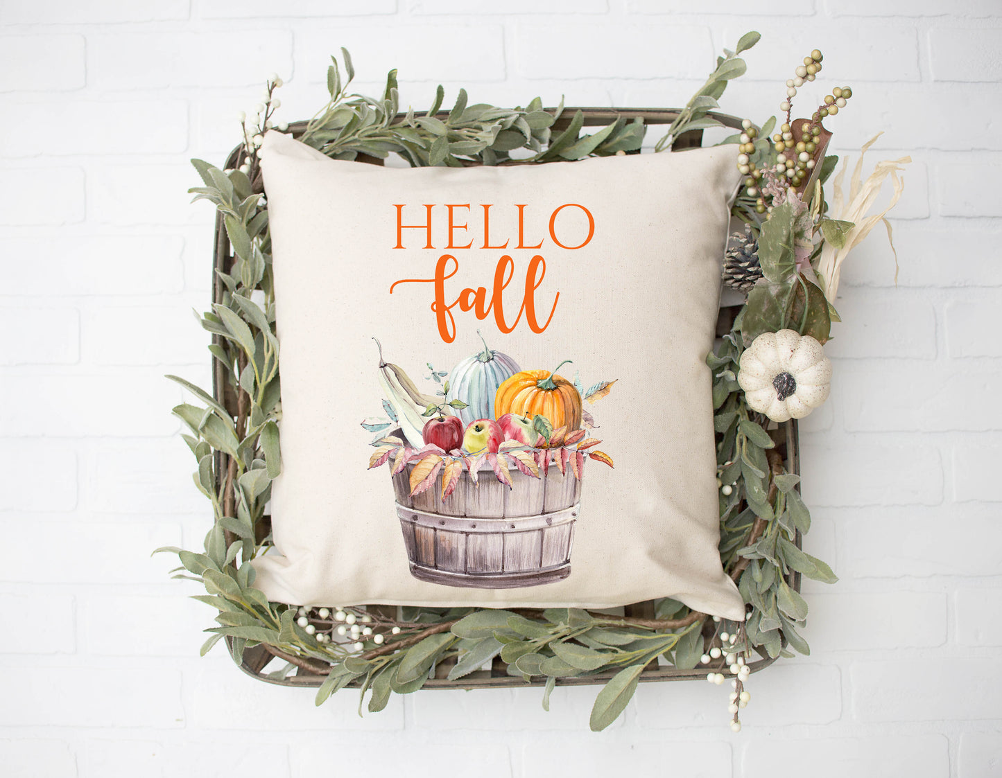 Hello Fall Basket Pillow