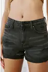 Black Distressed High Rise KanCan Shorts