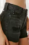 Black Distressed High Rise KanCan Shorts