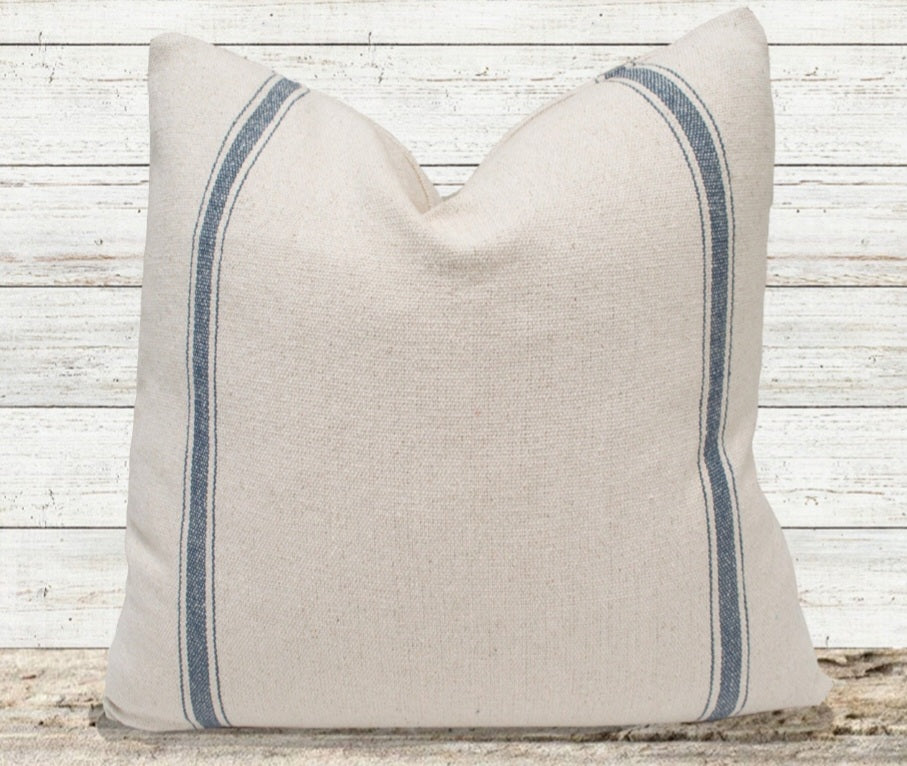 Blue 3 Grain Sack Pillow