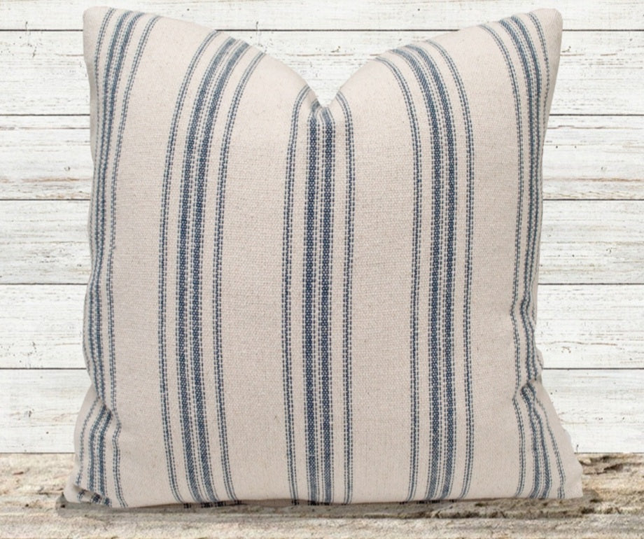 Blue 9 Grain Sack Pillow