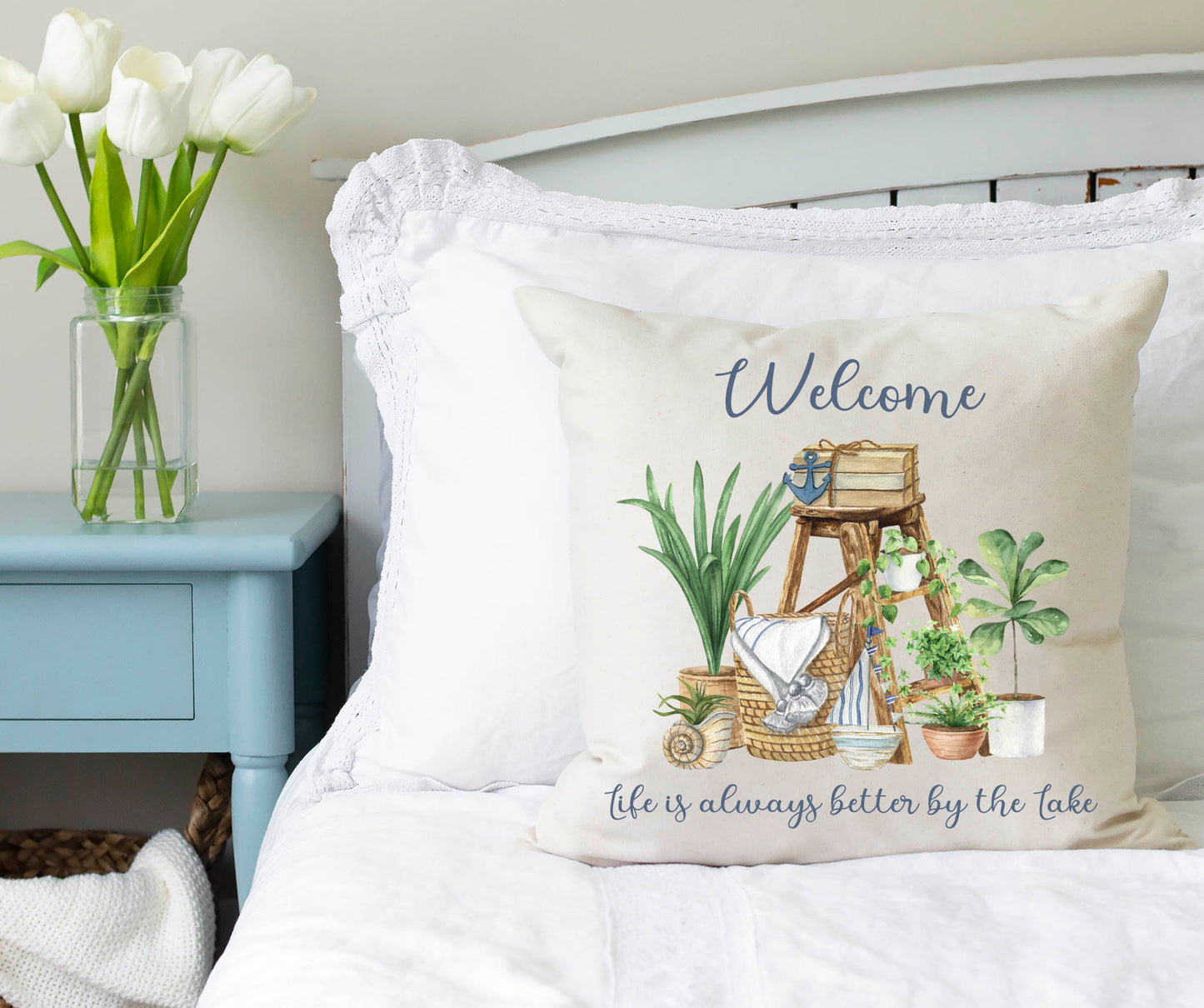 Welcome Life Is Better At The Lake Pillow
