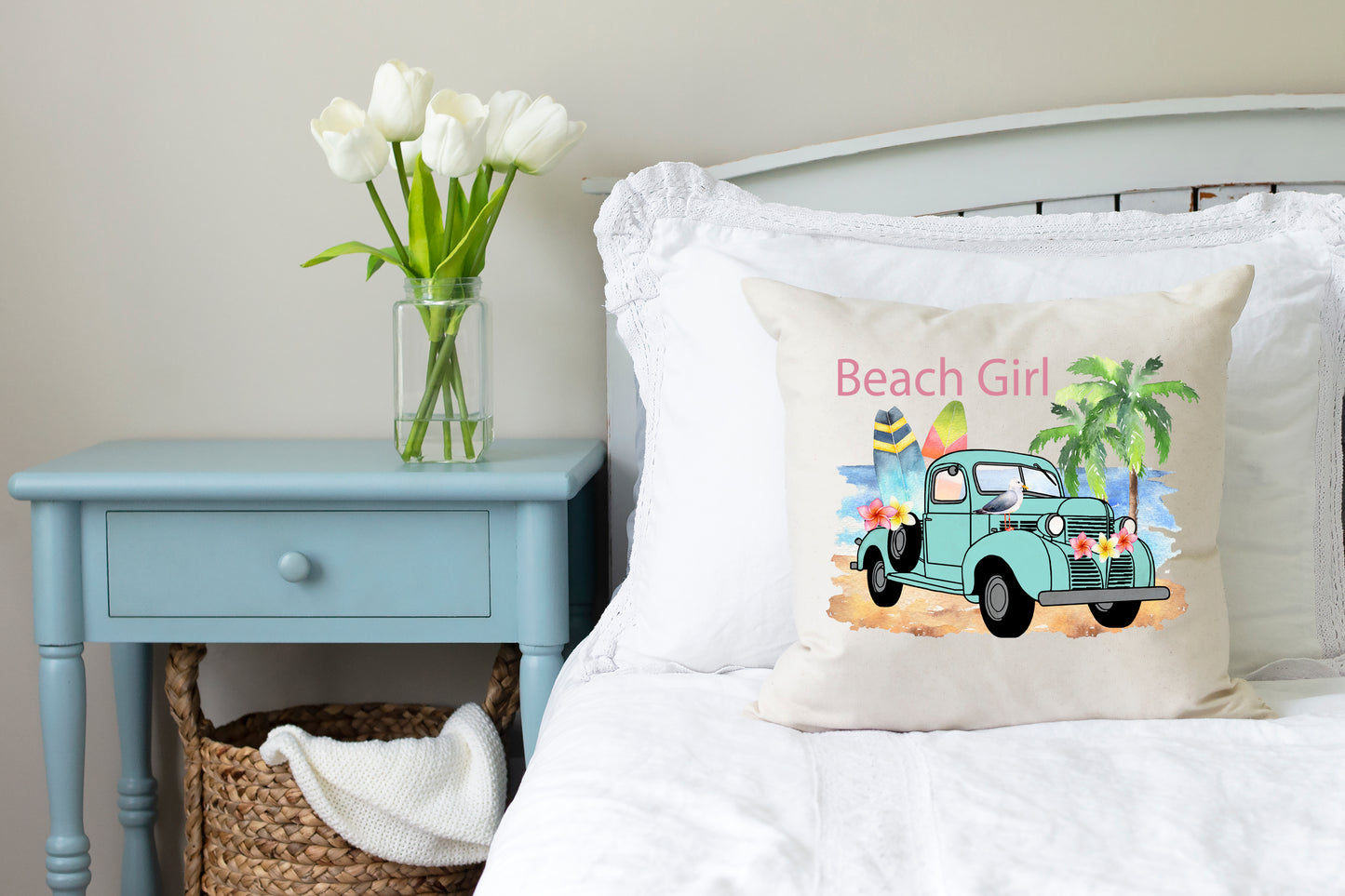 Beach Girl Truck Pillow