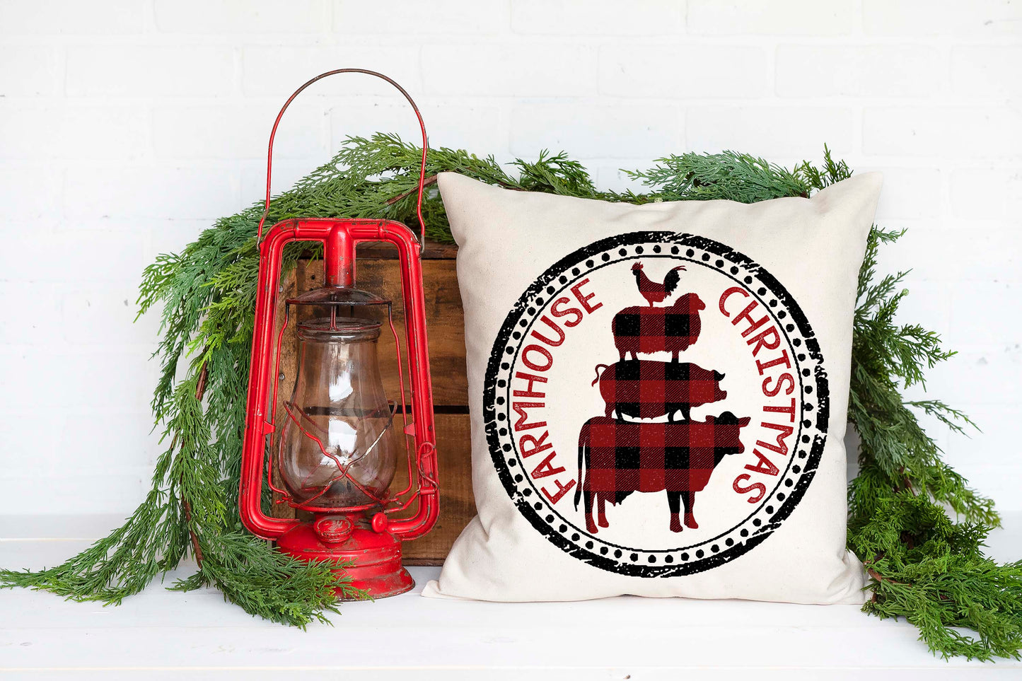 Black & Red Buffalo Stacked Pillow