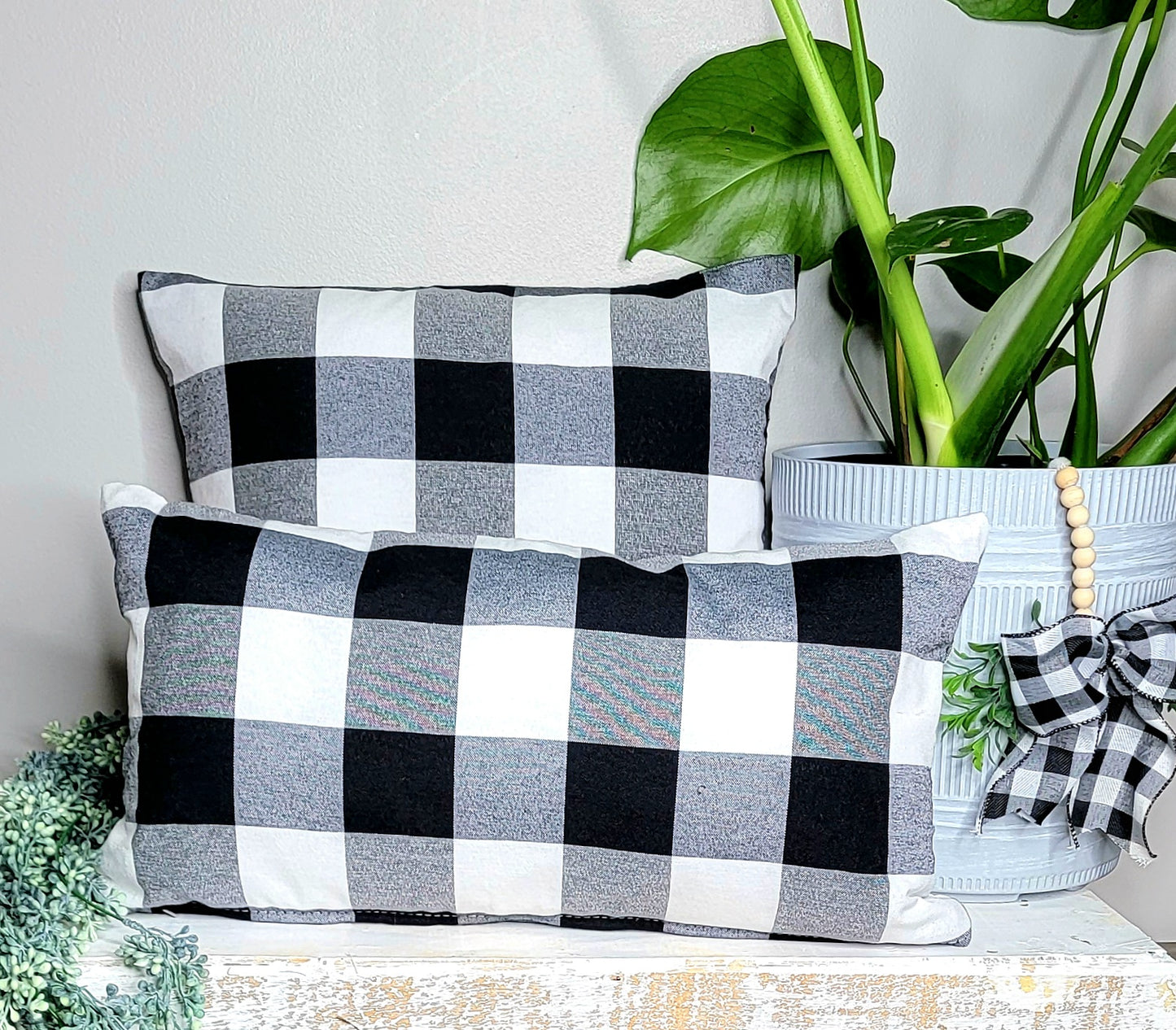 Black Buffalo Check 10x20 Pillow