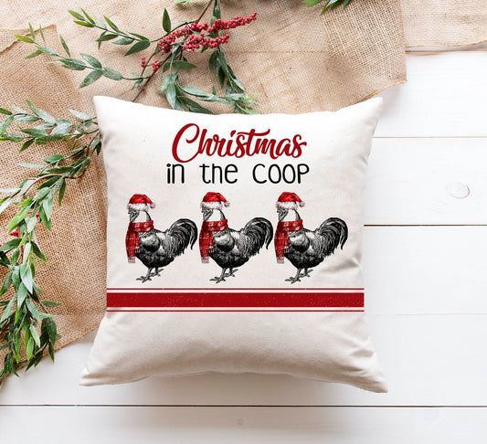 Christmas In The Coop Pillow