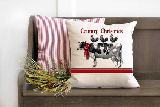 Country Christmas Pillow