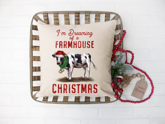 Dreaming Of Farmhouse Christmas Pillow