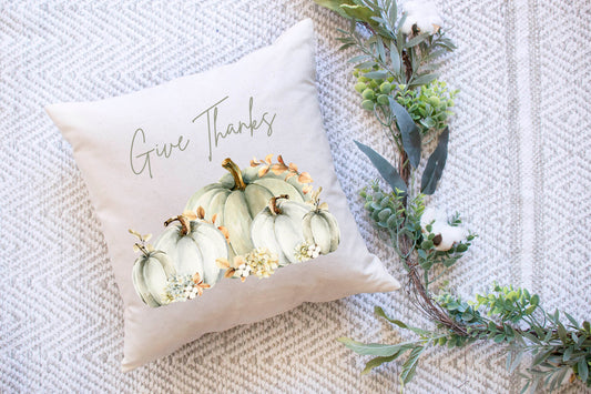 Give Thanks Pumpkin Pillow
