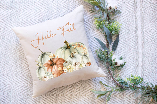Hello Fall Pumpkin Pillow