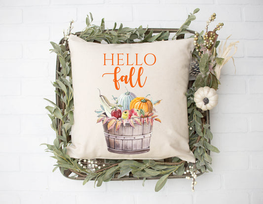 Hello Fall Basket Pillow