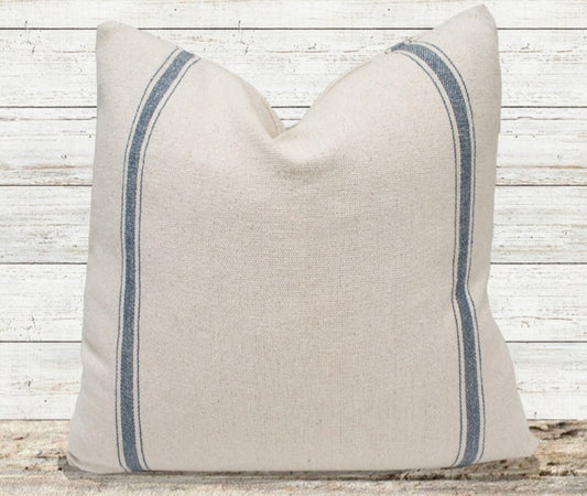 Blue 3 Grain Sack Pillow