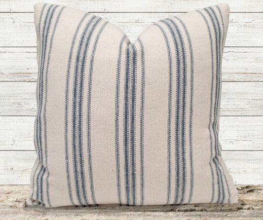 Blue 9 Grain Sack Pillow