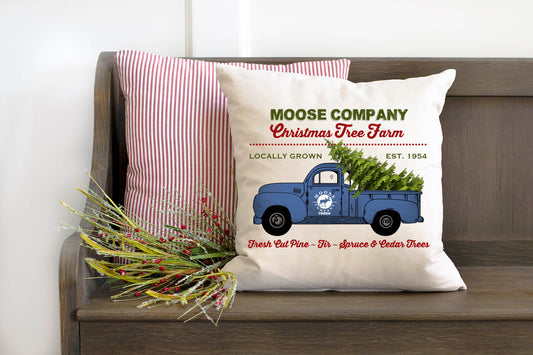Blue Moose Farm Truck Pillow