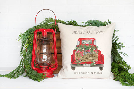 Mistletoe Farm Truck Pillow